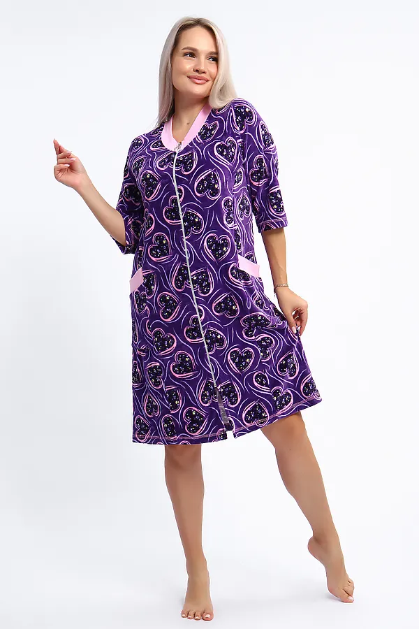 Халат 012 НАТАЛИ, фиолетовый - фото 2