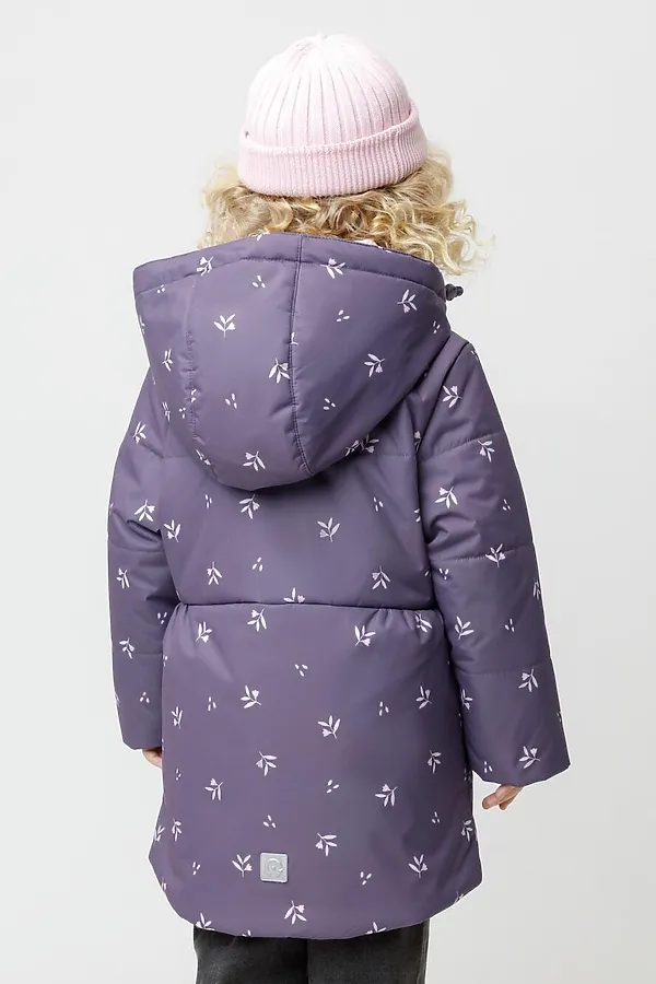 Куртка CROCKID, темный баклажан, мини цветы - фото 2