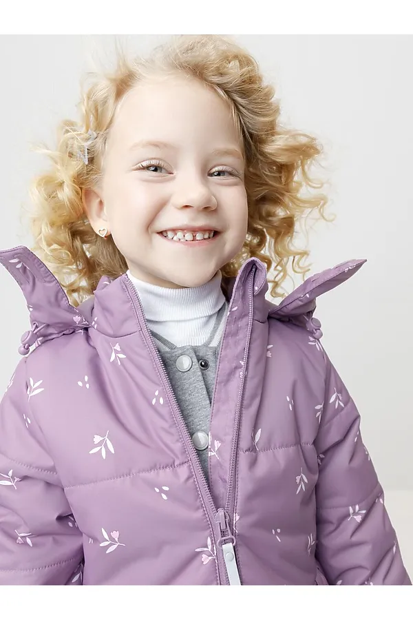 Куртка CROCKID, насыщенный виноград, мини цветы - фото 2
