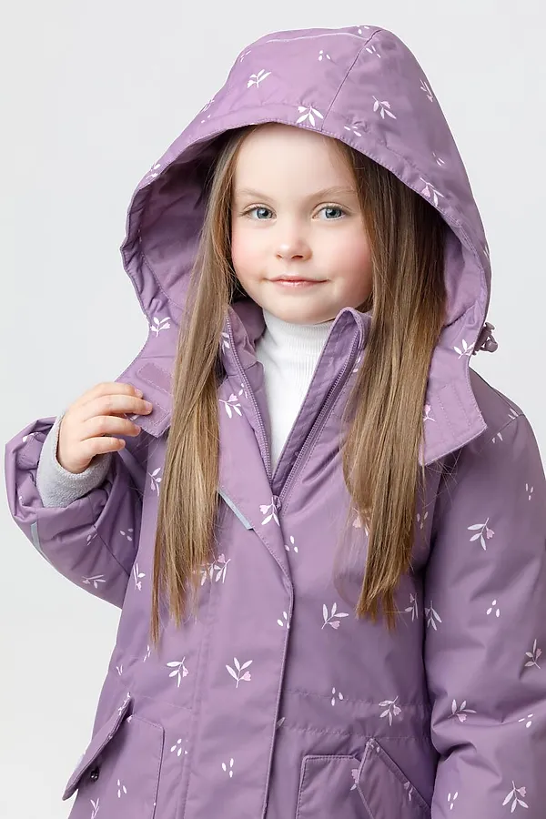 Куртка CROCKID, насыщенный виноград, мини цветы - фото 2