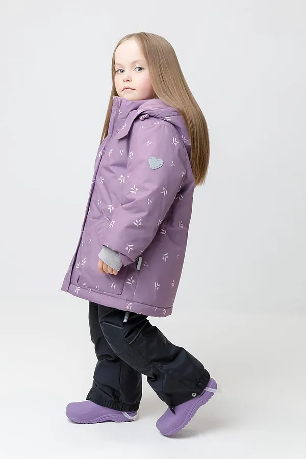 Куртка CROCKID, насыщенный виноград, мини цветы - фото 2