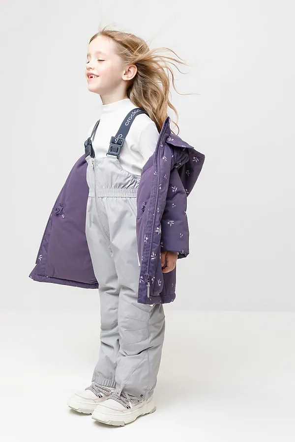Куртка CROCKID, темный баклажан, мини цветы - фото 2