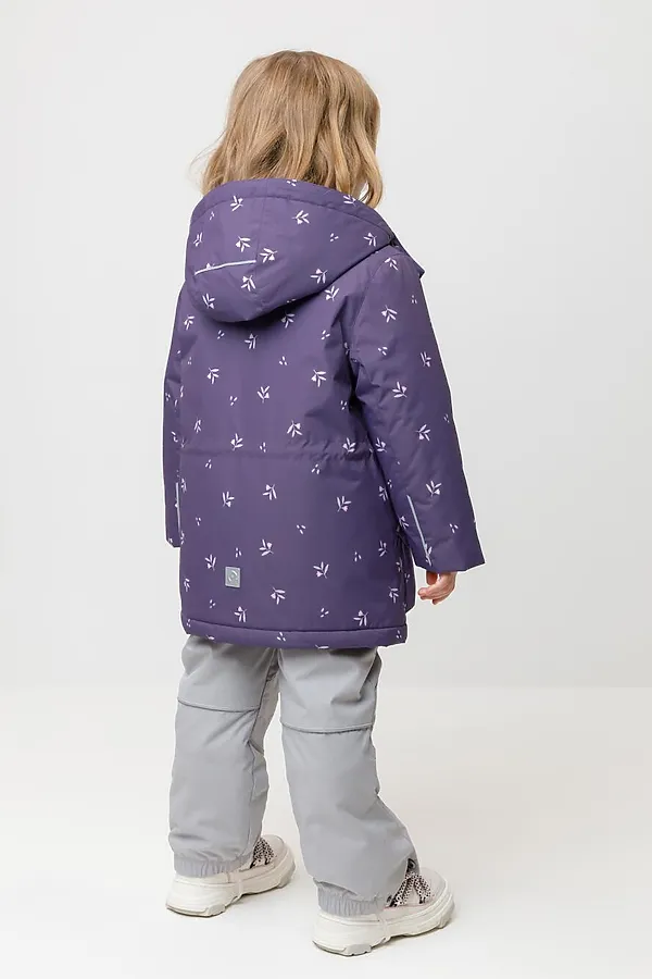 Куртка CROCKID, темный баклажан, мини цветы - фото 2