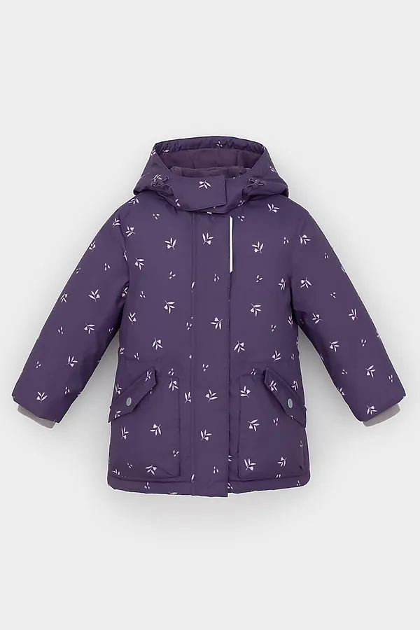 Куртка CROCKID, темный баклажан, мини цветы - фото 2