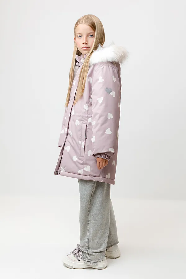 Куртка CROCKID, кофейная роза, красивые сердца - фото 2