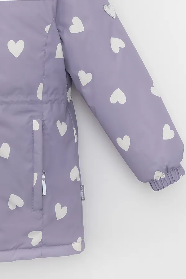 Куртка CROCKID, сиреневый, красивые сердца - фото 2