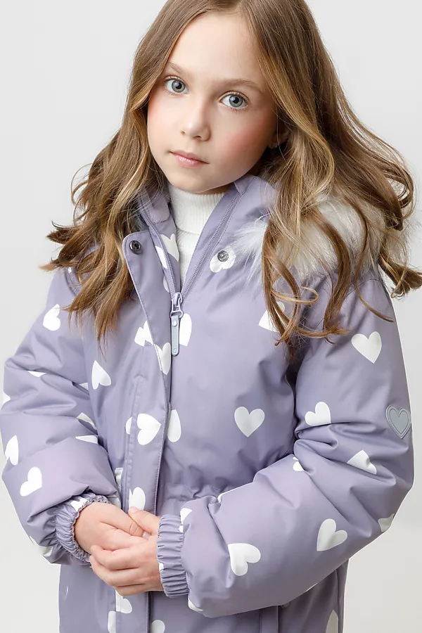 Куртка CROCKID, сиреневый, красивые сердца - фото 2
