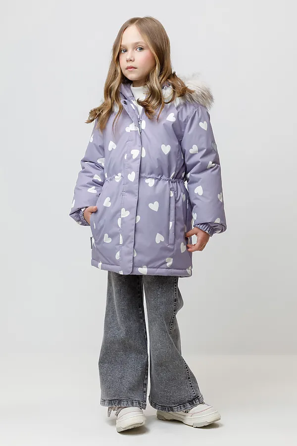 Куртка CROCKID, сиреневый, красивые сердца - фото 2
