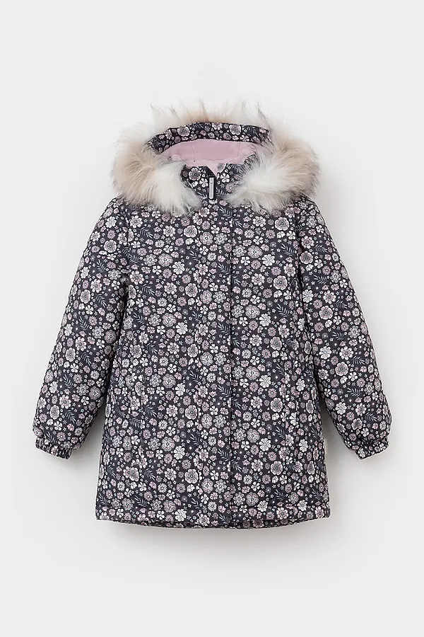 Куртка CROCKID, графит, маленькие цветы и листья - фото 2