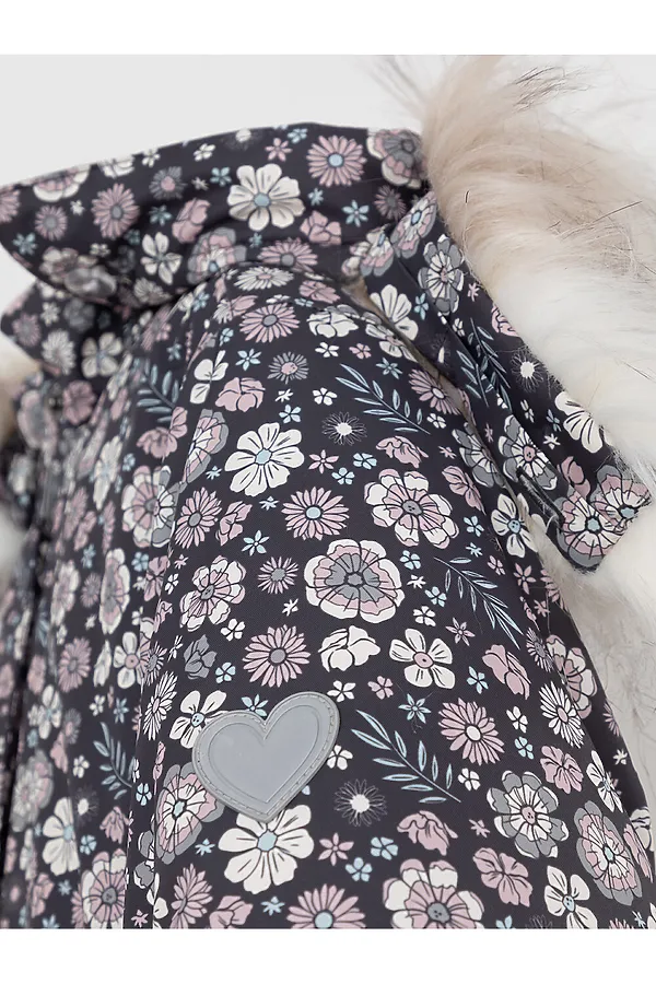 Куртка CROCKID, графит, маленькие цветы и листья - фото 2