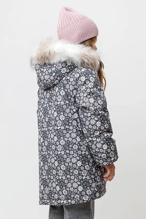 Куртка CROCKID, графит, маленькие цветы и листья - фото 2