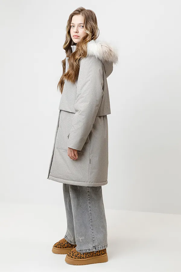 Куртка CROCKID, матовый беж, маленькая гусиная лапка - фото 2