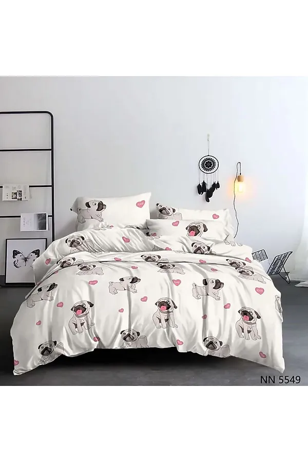 КПБ мопсы полисатин НАТАЛИ, в ассортименте - фото 2