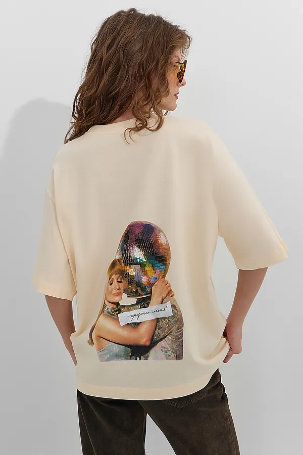 Футболка MARK FORMELLE, сливочное масло +печать1 - фото 2