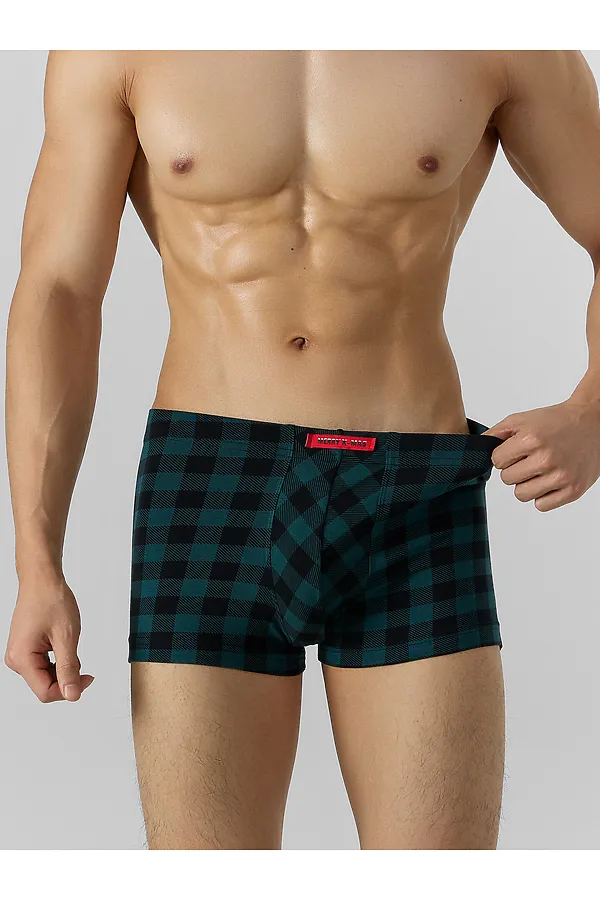 Трусы MARK FORMELLE, черная клетка на зеленом - фото 2