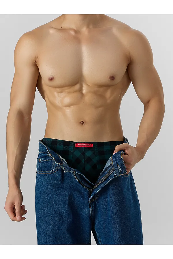 Трусы MARK FORMELLE, черная клетка на зеленом - фото 2