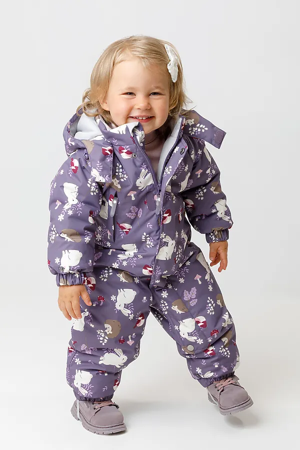 Комбинезон CROCKID, темно-фиолетовый, лесные животные - фото 2