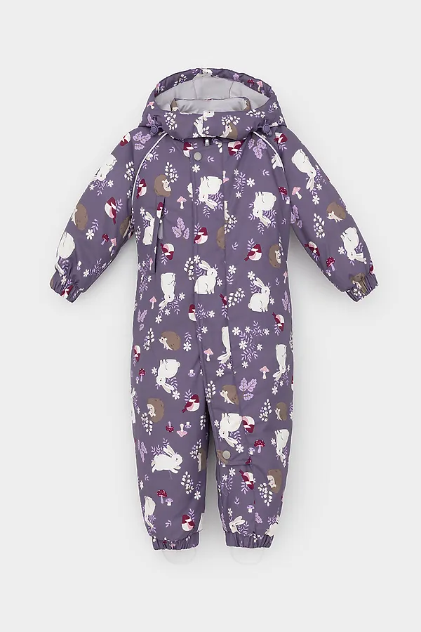 Комбинезон CROCKID, темно-фиолетовый, лесные животные - фото 2