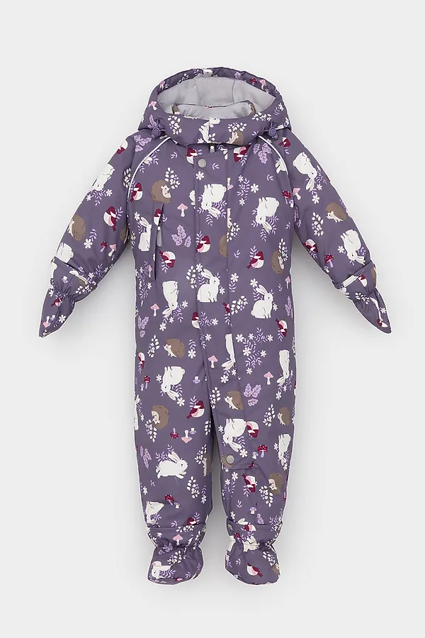 Комбинезон CROCKID, темно-фиолетовый, лесные животные - фото 2