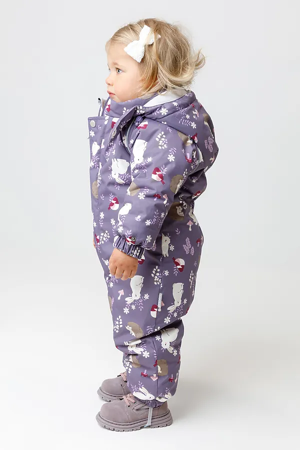 Комбинезон CROCKID, темно-фиолетовый, лесные животные - фото 2