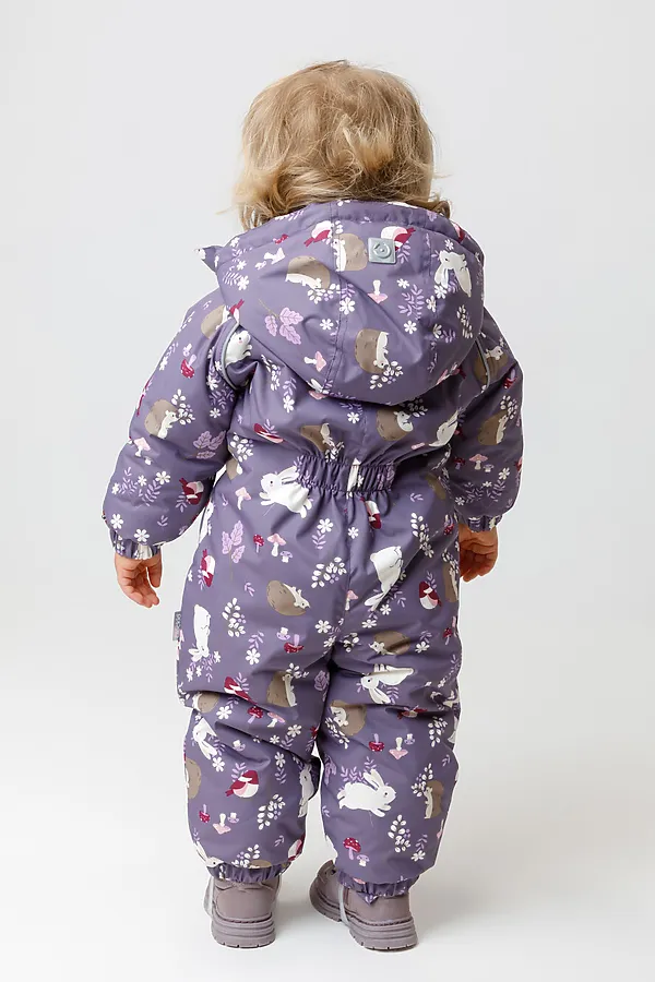 Комбинезон CROCKID, темно-фиолетовый, лесные животные - фото 2