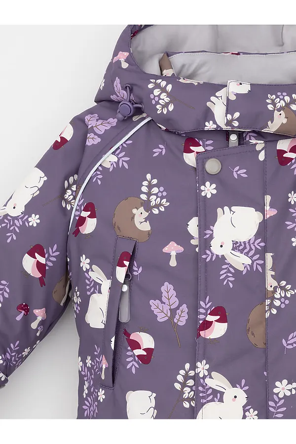 Комбинезон CROCKID, темно-фиолетовый, лесные животные - фото 2