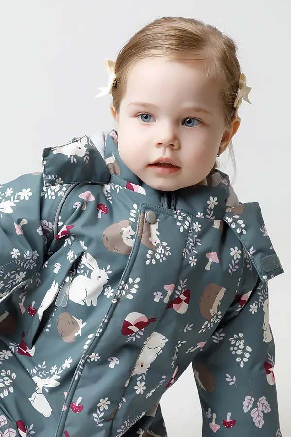 Комбинезон CROCKID, серо-голубой, лесные животные - фото 2