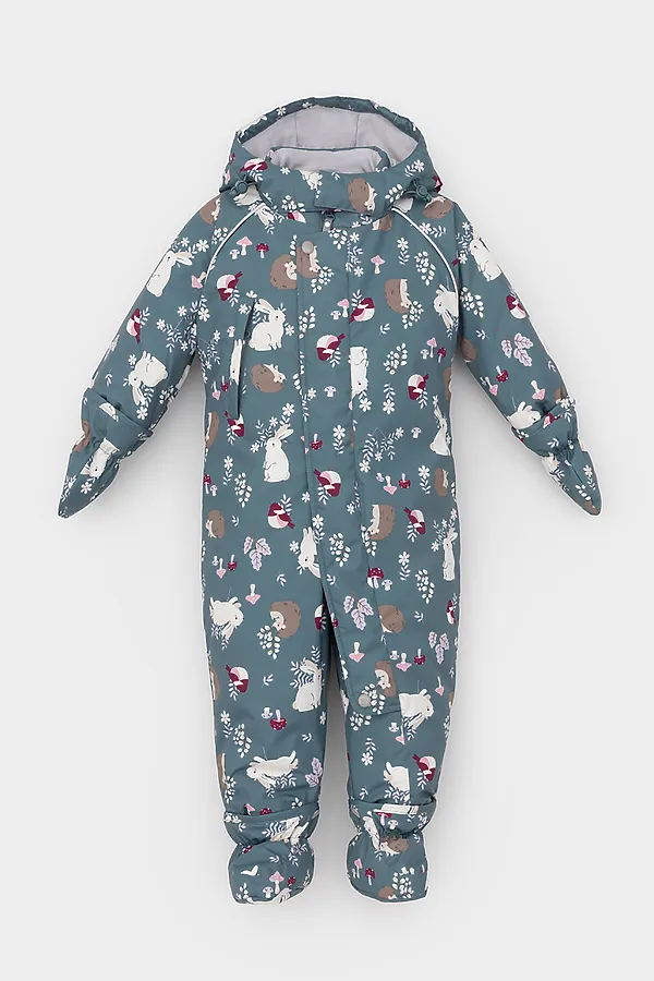 Комбинезон CROCKID, серо-голубой, лесные животные - фото 2