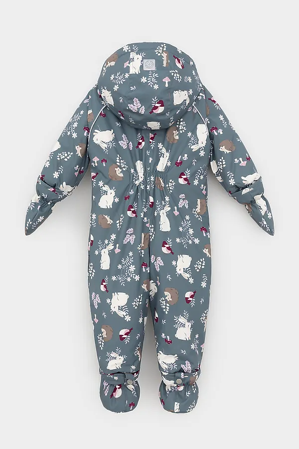 Комбинезон CROCKID, серо-голубой, лесные животные - фото 2