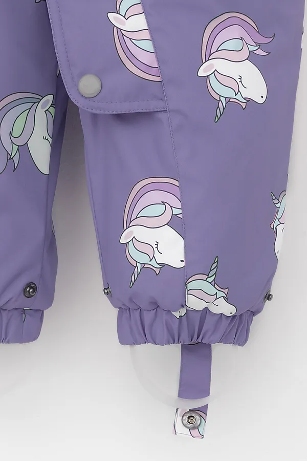 Комбинезон CROCKID, фиолетовый,маленькие единороги - фото 2