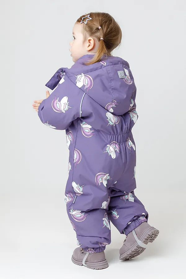 Комбинезон CROCKID, фиолетовый,маленькие единороги - фото 2