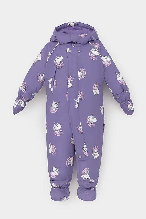 Комбинезон CROCKID, фиолетовый,маленькие единороги - фото 2