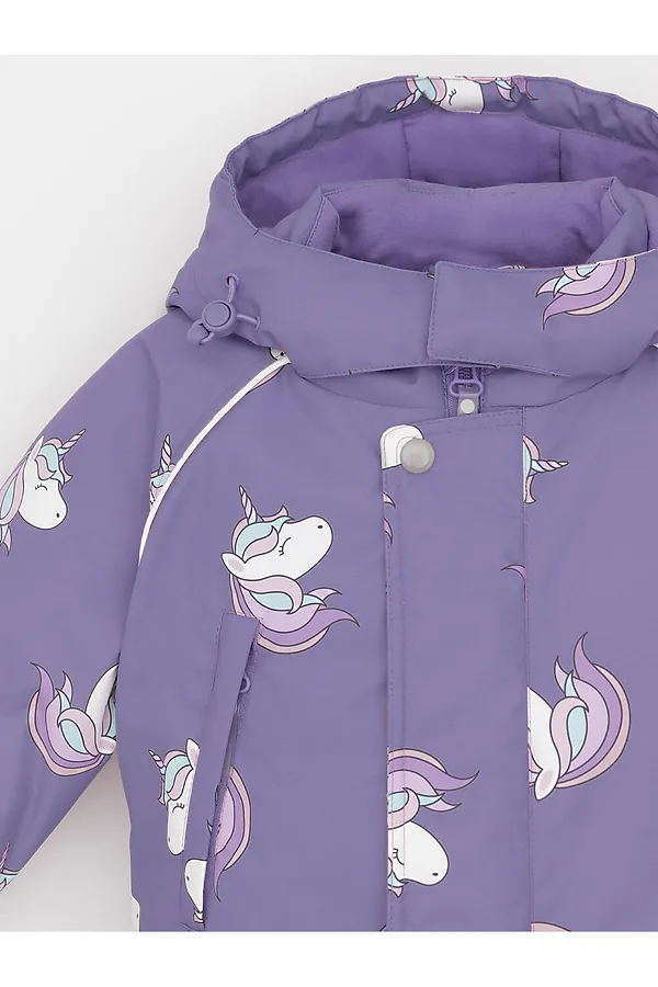 Комбинезон CROCKID, фиолетовый,маленькие единороги - фото 2