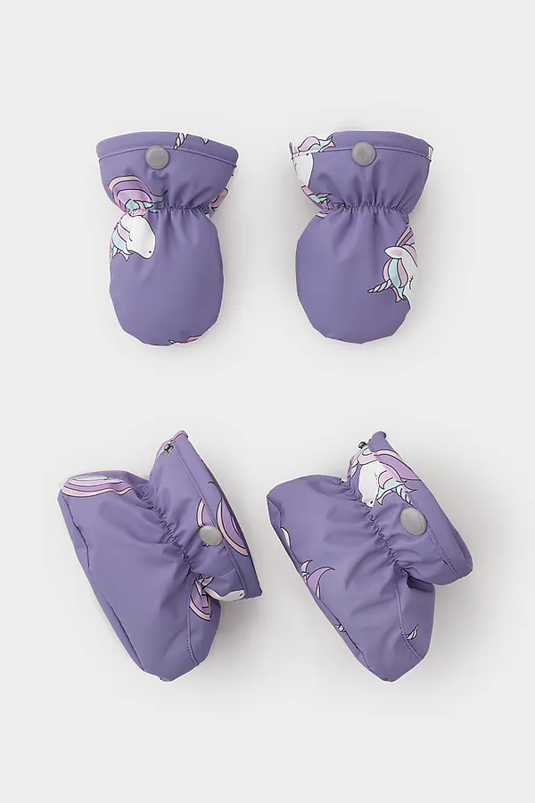 Комбинезон CROCKID, фиолетовый,маленькие единороги - фото 2