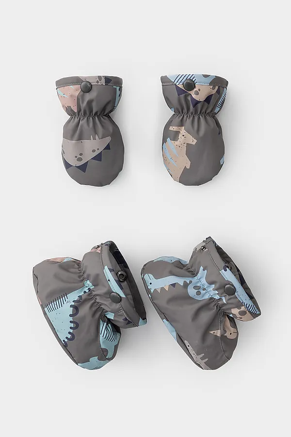 Комбинезон CROCKID, серо-коричневый, динозавры - фото 2