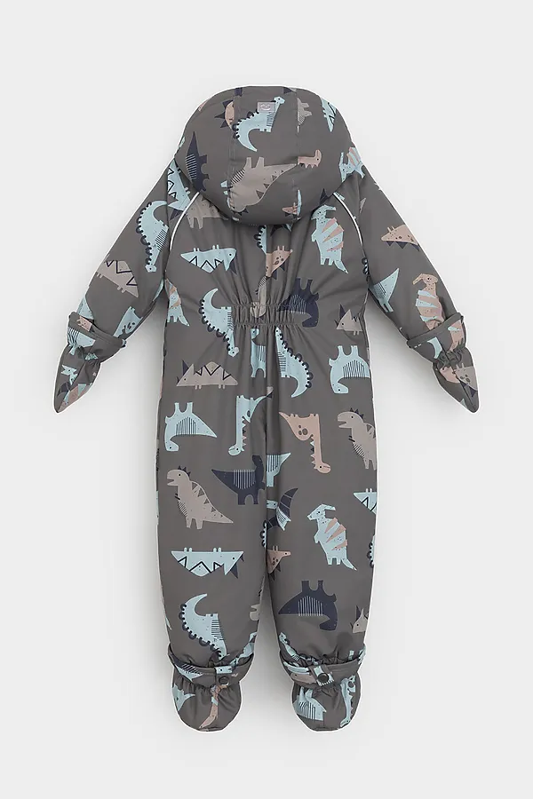 Комбинезон CROCKID, серо-коричневый, динозавры - фото 2