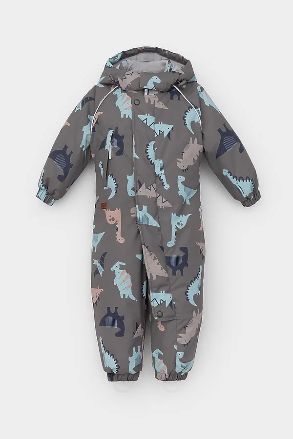 Комбинезон CROCKID, серо-коричневый, динозавры - фото 2
