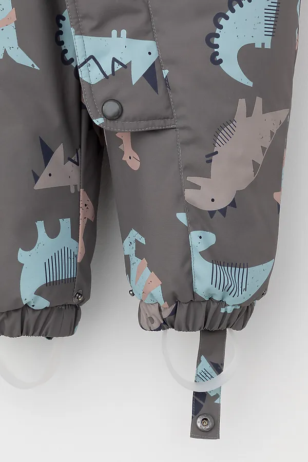 Комбинезон CROCKID, серо-коричневый, динозавры - фото 2