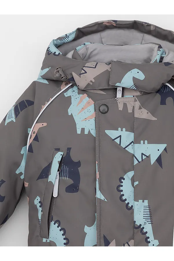 Комбинезон CROCKID, серо-коричневый, динозавры - фото 2