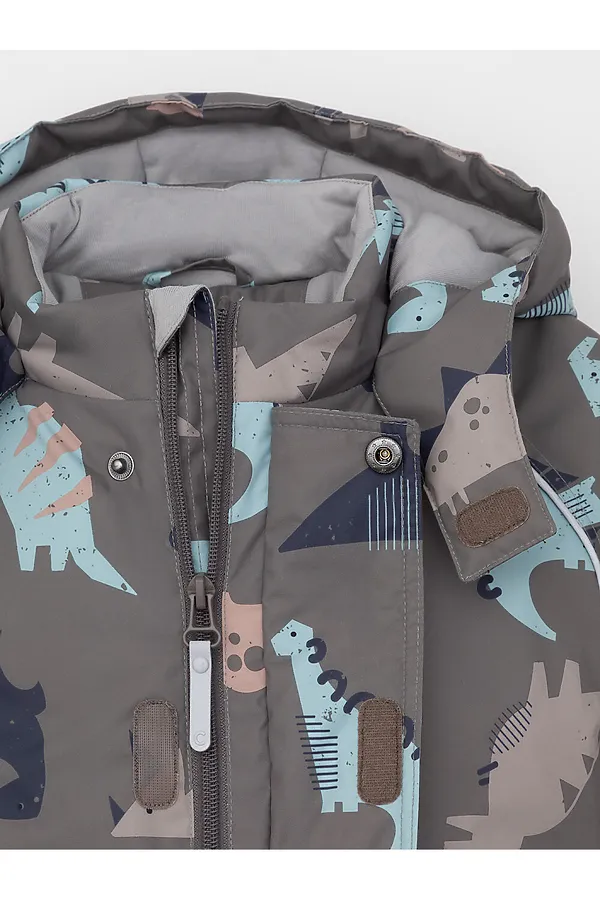 Комбинезон CROCKID, серо-коричневый, динозавры - фото 2