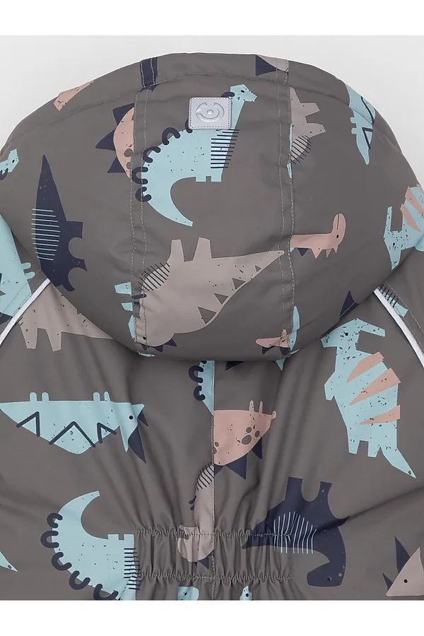 Комбинезон CROCKID, серо-коричневый, динозавры - фото 2