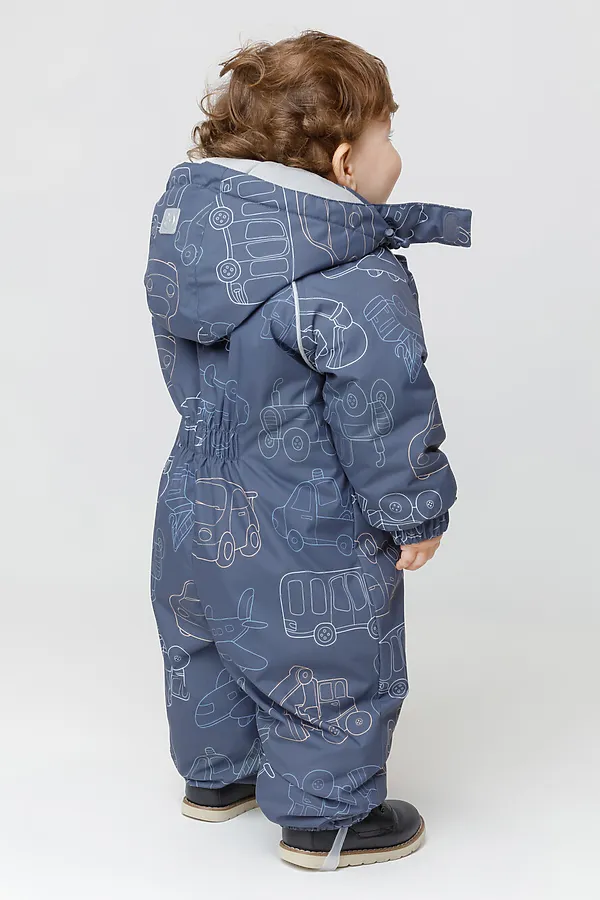Комбинезон CROCKID, синий, игрушечный транспорт - фото 2