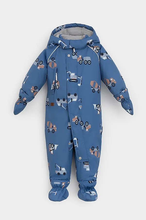 Комбинезон CROCKID, голубой, строительная техника - фото 2