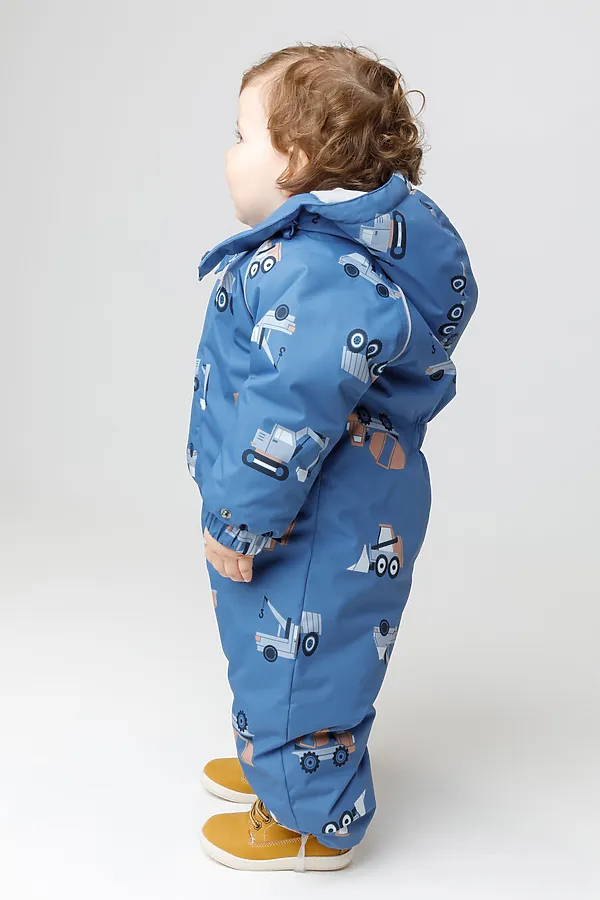 Комбинезон CROCKID, голубой, строительная техника - фото 2