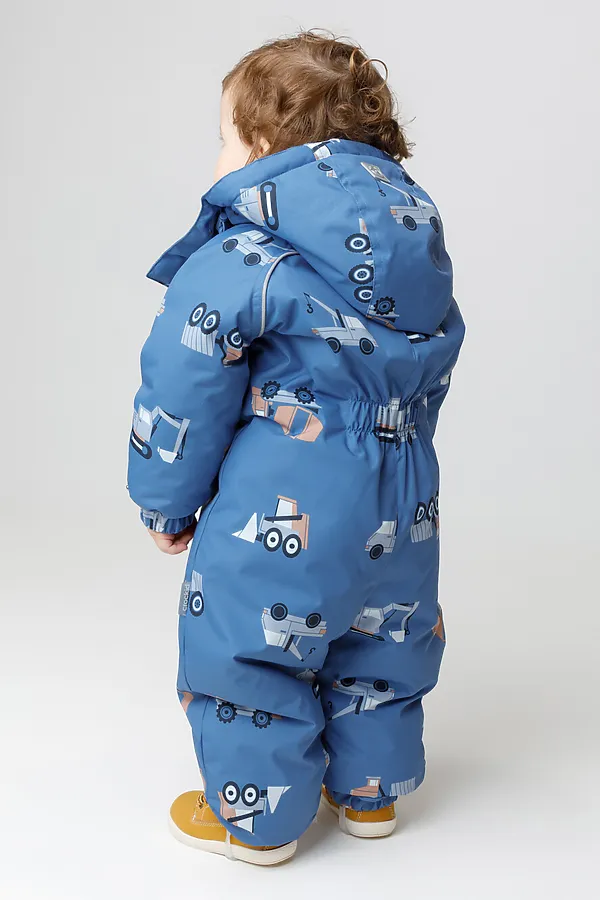 Комбинезон CROCKID, голубой, строительная техника - фото 2