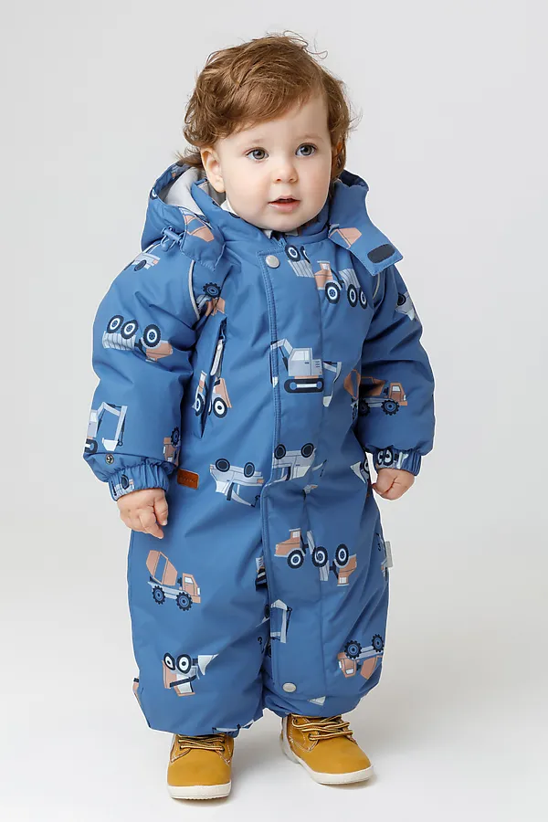 Комбинезон CROCKID, голубой, строительная техника - фото 2