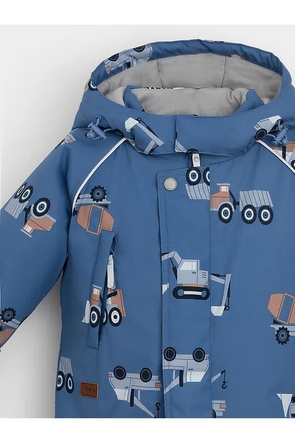 Комбинезон CROCKID, голубой, строительная техника - фото 2