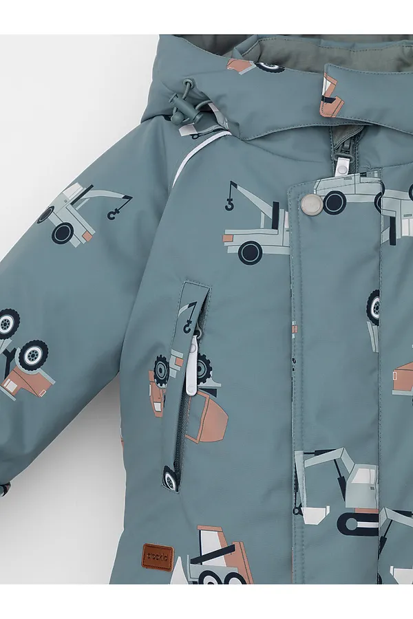 Комбинезон CROCKID, пыльно-бирюзовый, строительная техника - фото 2