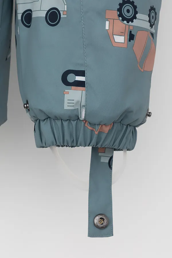 Комбинезон CROCKID, пыльно-бирюзовый, строительная техника - фото 2