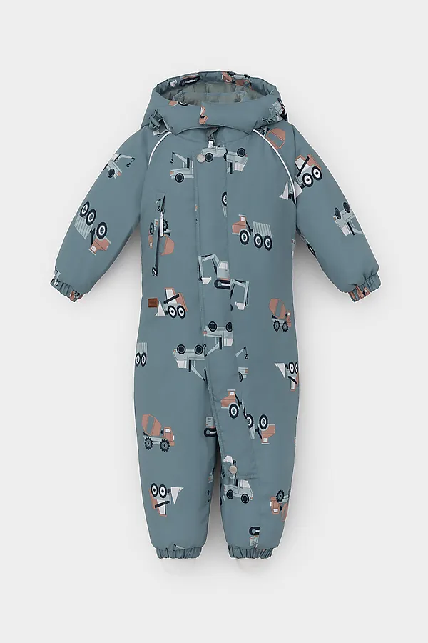 Комбинезон CROCKID, пыльно-бирюзовый, строительная техника - фото 2